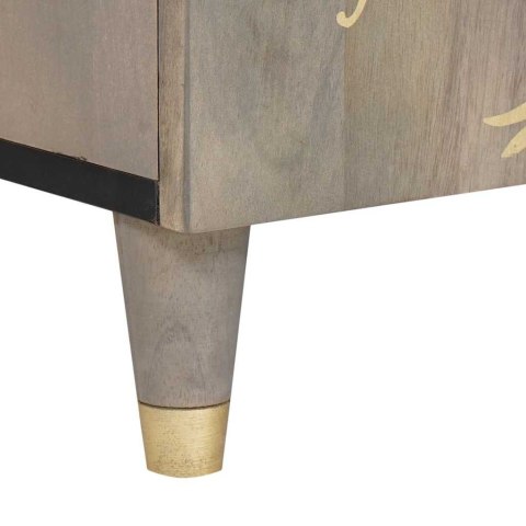 SZAFKA POD TELEWIZOR Z PÓŁKĄ SZARY I ZŁOTO 105X33.5X46CM