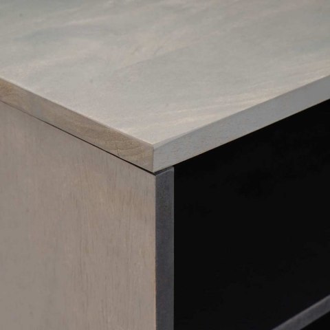 SZAFKA POD TELEWIZOR Z PÓŁKĄ SZARY I ZŁOTO 80X 31,5X 46CM