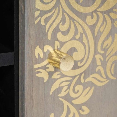 SZAFKA POD TELEWIZOR Z PÓŁKĄ SZARY I ZŁOTO 80X 31,5X 46CM