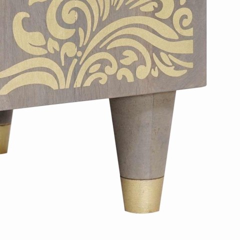 SZAFKA POD TELEWIZOR Z PÓŁKĄ SZARY I ZŁOTO 80X 31,5X 46CM