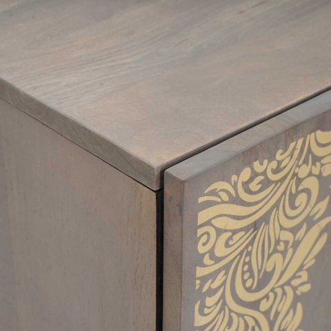 SZAFKA POD UMYWALKĘ SZARY 62X33X58CM LITE DREWNO MANGO