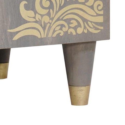 SZAFKA POD UMYWALKĘ SZARY 62X33X58CM LITE DREWNO MANGO