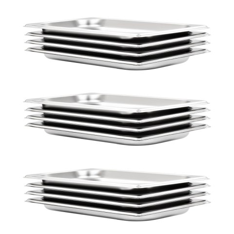 POJEMNIKI GASTRONOMICZNE 12 SZT. GN 1/3 20MM STAL NIERDZEWNA