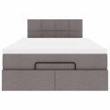VidaXL Rama łóżka otomana z materacem, taupe, 120x190 cm, tkanina