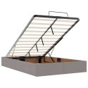VidaXL Rama łóżka otomana z materacem, taupe, 120x190 cm, tkanina
