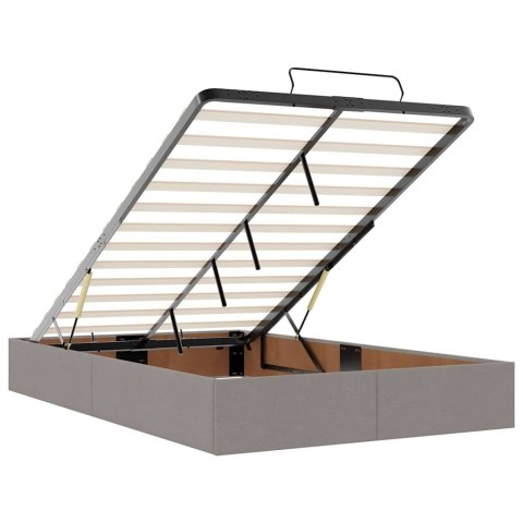 VidaXL Rama łóżka otomana z materacem, taupe, 120x190 cm, tkanina
