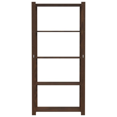 REGAŁ Z 5 PÓŁKAMI BRĄZOWY 80X38X170CM LITE DREWNO SOSNOWE