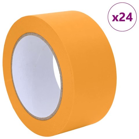 VidaXL Taśmy Maska Malarska 24 pcs Żółty 50mm x 50m Papier