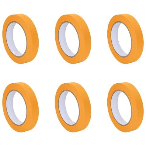 ZESTAW TAŚM MALARSKICH 6 SZT. ŻÓŁTY 19 MMX50 M PAPIER PRECYZYJNE I TRWAŁE