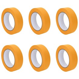 ZESTAW TAŚM MALARSKICH 6 SZT. ŻÓŁTY 30MMX50M PAPIER PRECYZYJNE I TRWAŁE