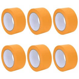 ZESTAW TAŚM MALARSKICH 6 SZT. ŻÓŁTY 50MMX50M PAPIER PRECYZYJNE I TRWAŁE