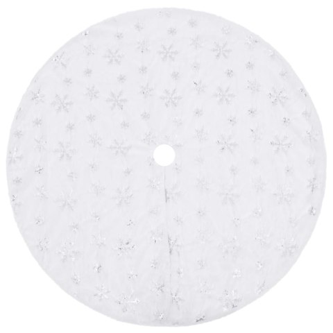 LUKSUSOWA SPÓDNICA CHOINKOWA W KOLORZE BIAŁYM 122CM ZE SZTUCZNEGO FUTRA