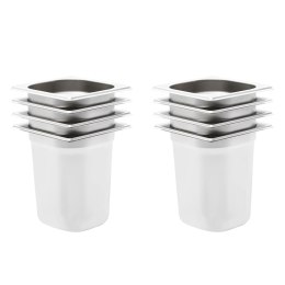 POJEMNIKI GASTRONOMICZNE 8 SZT. GN 1/6 200MM STAL NIERDZEWNA