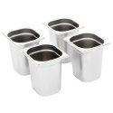 POJEMNIKI GASTRONOMICZNE 8 SZT. GN 1/6 200MM STAL NIERDZEWNA