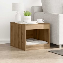 SZAFKA NA KUWETĘ DOMEK DLA KOTA STOLIK UKRYTA KUWETA DĄB ARTISIAN 47X59X42CM