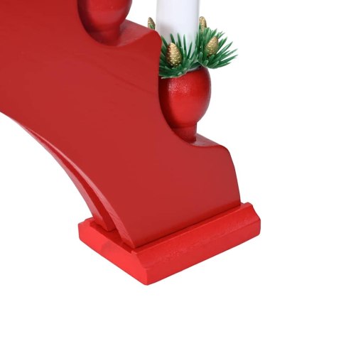 ŚWIĄTECZNY ŁUK ŚWIEC Z 10 ŚWIECAMI LED CZERWONY 47X5X29CM