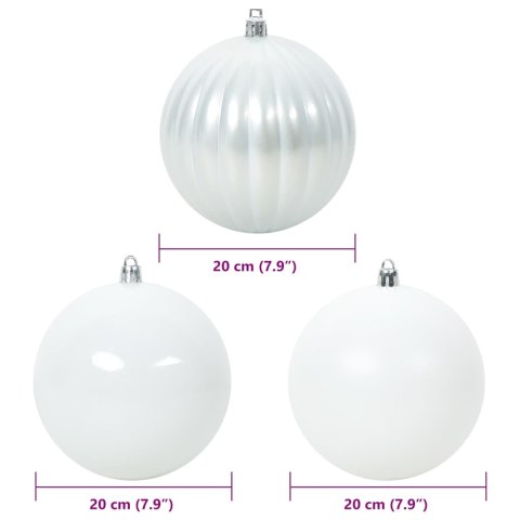 ZESTAW BOMBEK CHOINKOWYCH 4 SZT. BIAŁY