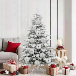 ZESTAW BOMBEK CHOINKOWYCH 9 SZT. SREBRNY