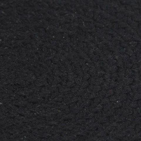 VidaXL Maty na stół, 4 szt., gładkie, czarne, 38 cm, okrągłe, bawełna