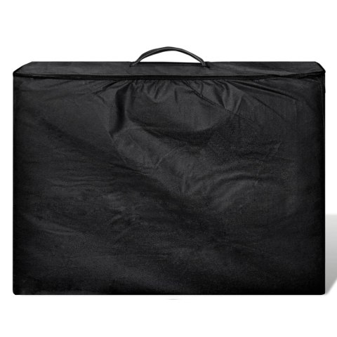 SKŁADANY STÓŁ DO MASAŻU Z ALUMINIOWĄ RAMĄ 3 STREFY CZARNY