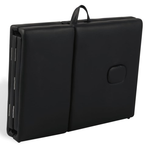 SKŁADANY STÓŁ DO MASAŻU Z DREWNIANĄ RAMĄ 4 STREFY CZARNY