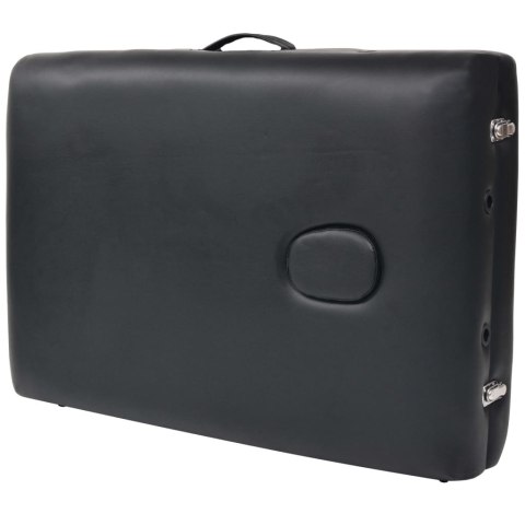 SKŁADANY STÓŁ DO MASAŻU ZE STOŁKIEM 3-STREFOWY CZARNY