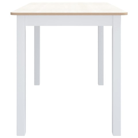 STÓŁ BIAŁO-BRĄZOWY 114X71X75CM LITE DREWNO KAUCZUKOWCA