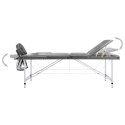 STÓŁ DO MASAŻU 3 STREFY RAMA Z ALUMINIUM ANTRACYT 186X68CM