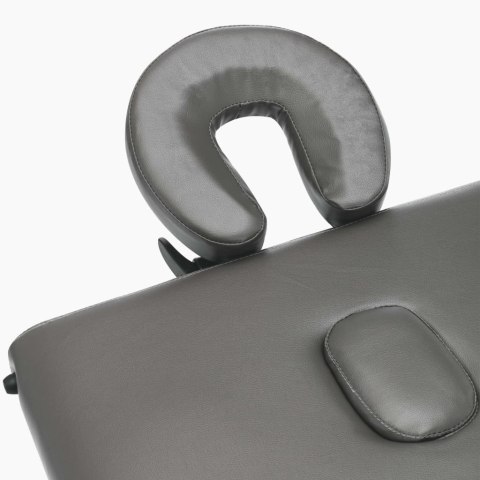 STÓŁ DO MASAŻU Z 2 STREFAMI DREWNIANA RAMA ANTRACYT 186X68CM