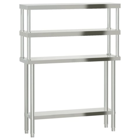 KUCHENNY STÓŁ ROBOCZY Z PÓŁKĄ 110X30X150CM STAL NIERDZEWNA