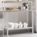 KUCHENNY STÓŁ ROBOCZY Z PÓŁKĄ 110X55X120CM STAL NIERDZEWNA