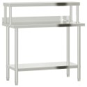 KUCHENNY STÓŁ ROBOCZY Z PÓŁKĄ 110X55X120CM STAL NIERDZEWNA