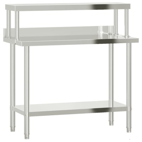 KUCHENNY STÓŁ ROBOCZY Z PÓŁKĄ 110X55X120CM STAL NIERDZEWNA