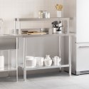 KUCHENNY STÓŁ ROBOCZY Z PÓŁKĄ 110X55X120CM STAL NIERDZEWNA