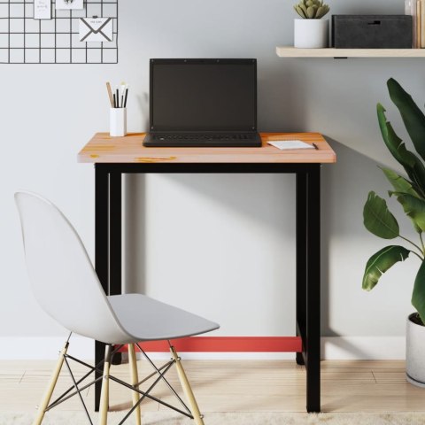 STÓŁ ROBOCZY 80X55X81,5CM LITE DREWNO BUKOWE I METAL