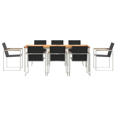 VidaXL Zestawdojedzeniawogrodzie 9 pcs DrewnoTekowe