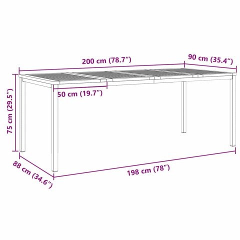 VidaXL Zestawdojedzeniawogrodzie 9 pcs DrewnoTekowe
