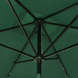 PARASOL Z LAMPKAMI LED NA STALOWYM SŁUPKU ZIELONY 2X3 M