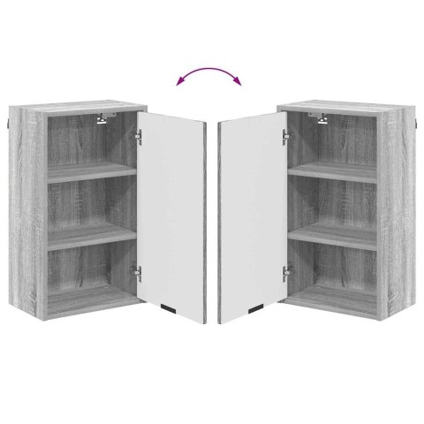 VidaXL Zestaw mebli łazienkowych z szufladą z drzwiami Szary Sonoma