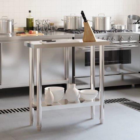 KUCHENNY STÓŁ ROBOCZY 82,5X30X85CM STAL NIERDZEWNA