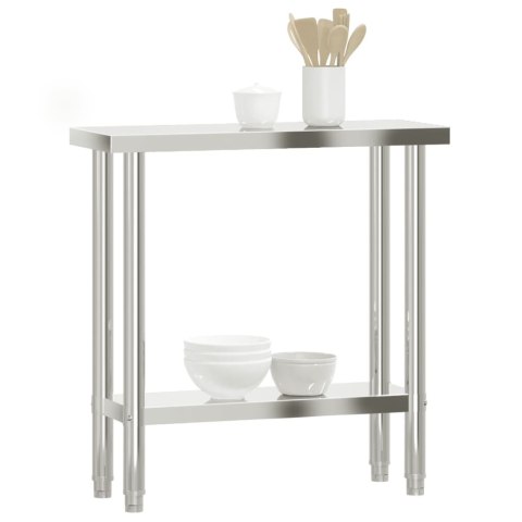 KUCHENNY STÓŁ ROBOCZY 82,5X30X85CM STAL NIERDZEWNA