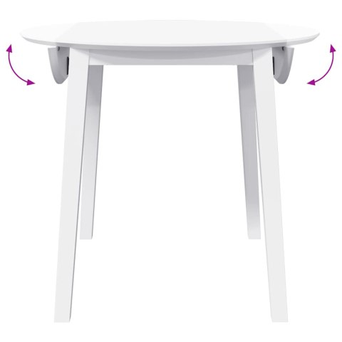 VidaXL Stół jadalny biały lite drewno guma