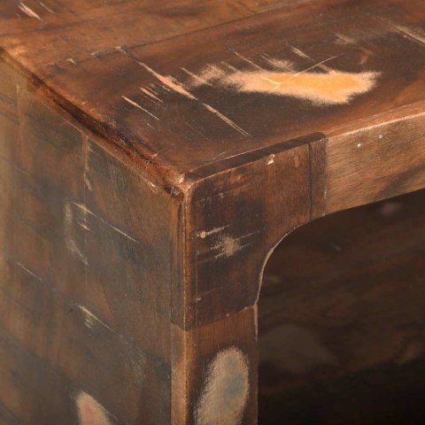 STÓŁ POD TELEWIZOR Z PÓŁKĄ WIELOKOLOROWE LITE DREWNO Z ODZYSKU