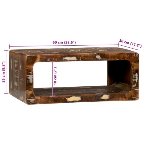 STÓŁ POD TELEWIZOR Z PÓŁKĄ WIELOKOLOROWE LITE DREWNO Z ODZYSKU