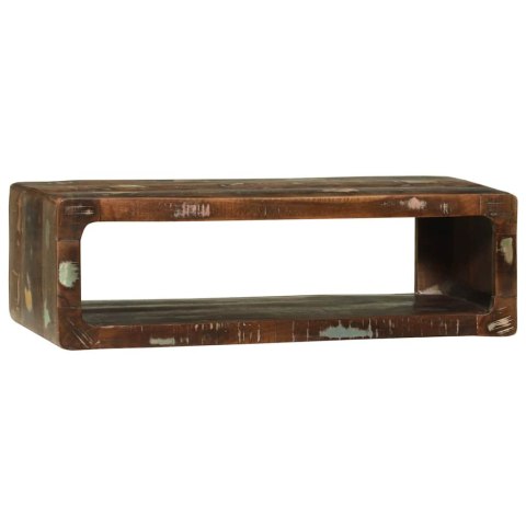 STÓŁ POD TELEWIZOR Z PÓŁKĄ WIELOKOLOROWE LITE DREWNO Z ODZYSKU