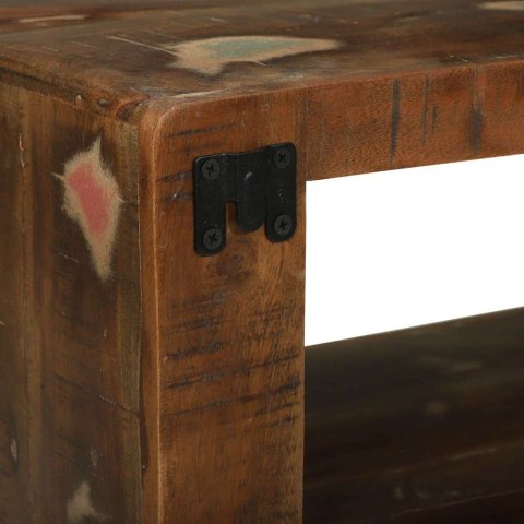 STÓŁ POD TELEWIZOR Z PÓŁKĄ WIELOKOLOROWE LITE DREWNO Z ODZYSKU