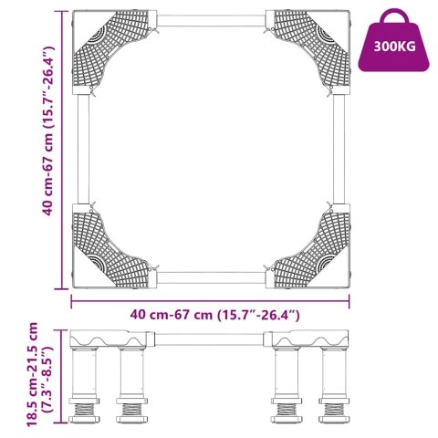 REGULOWANA PODSTAWA POD PRALKE METALOWA STABILNA I WYTRZYMALA DO LAZIENKI 300KG