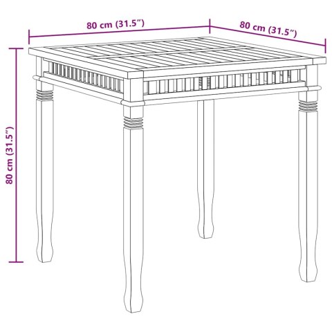 STÓŁ OGRODOWY 80X80X80CM LITE DREWNO TEKOWE