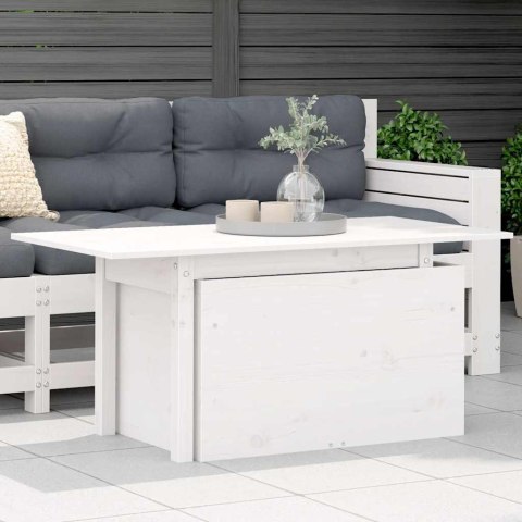 STÓŁ OGRODOWY BIAŁY 100X50X75CM LITE DREWNO SOSNOWE