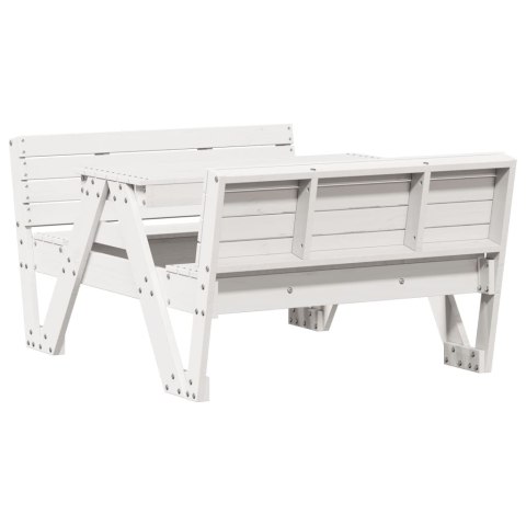 STÓŁ PIKNIKOWY DLA DZIECI BIAŁY 88X122X58CM DREWNO SOSNOWE